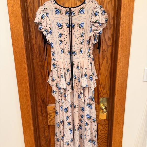 Rodarte Silk Ruffled Floral Dress Size 10 - Picture 5 of 6